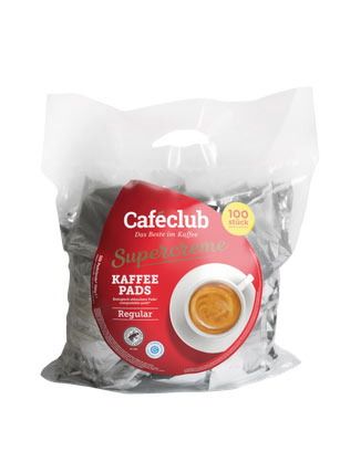 100 Caféclub Supercreme koffiepads normaal roosteren in XXL mega zak